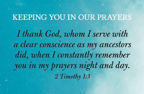 Concern Postcard: Keeping You In Our Prayers (Package of 25) (2 Timothy 1:3 (KJV)) by Broadman Church Supplies Staff, 9781087781457