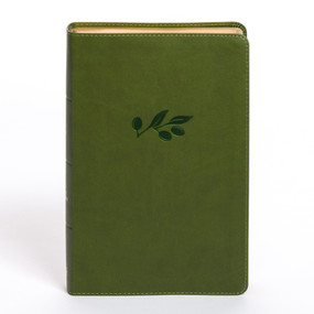 KJV Personal Size Giant Print Bible, Olive LeatherTouch, Indexed by Holman Bible Publishers, 9798384525356