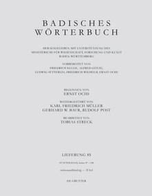 Badisches Wörterbuch. Band V/Lieferung 85 (German Edition) by Tobias Streck, 9783110673173