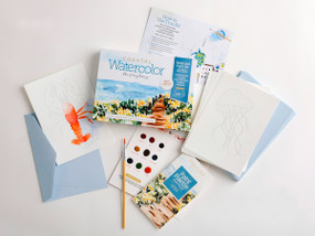 Watercolor the Easy Way Paint-Your-Own Watercolor Cards Coastal (Notecard Paint Kit with Paint and Brush Included) by Sara Berrenson, 9780764369544