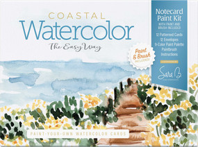 Watercolor the Easy Way Paint-Your-Own Watercolor Cards Coastal (Notecard Paint Kit with Paint and Brush Included) by Sara Berrenson, 9780764369544