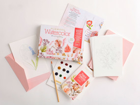 Watercolor the Easy Way Paint-Your-Own Watercolor Cards Flowers (Notecard Paint Kit with Paint and Brush Included) by Sara Berrenson, 9780764369537