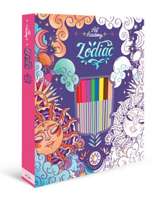 Art Academy Zodiac (Coloring Kit with Dual-Tip Brush Pens and Stencils) by IglooBooks, Lucia  Gomes Alcaide, 9781837715336