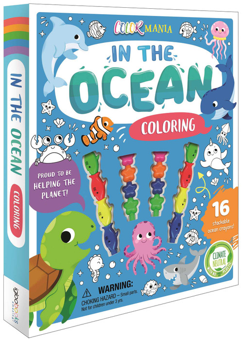 In The Ocean Coloring Set (with 16 Stackable Crayons) by IglooBooks, Pamela Barbieri, 9781837715480