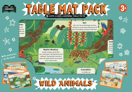 First Time Learning Wild Animals Table Mat Pack (For Ages 3 & Up) by IglooBooks, Emma  Allsup, Natàlia  Juan Abelló, 9781837717781