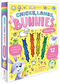 Chicks, Lambs, Bunnies Coloring Set (With 12 Stackable Crayons) by IglooBooks, Hannah Wood, 9781837955138