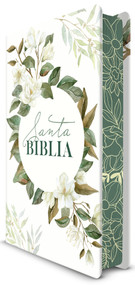 Biblia RVR 1960 letra grande tamaño manual, tapa dura con flores blancas y cantos pintados / Spanish Bible RVR 1960 Handy Size white flowers sprayed .. by Reina Valera Revisada 1960, 9798890982155