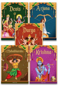 Children's First Mythology Stories - Pack of 5 books (Devi, Durga, Arjuna, Mahabharta, Krishna) by Wonder House Books, 9789354404368