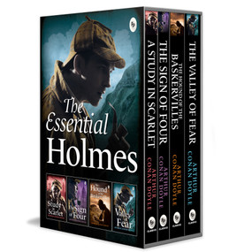 The Essential Holmes Boxed Set (A Study in Scarlet, The Sign of Four, The Hound of Baskervilles, and The Valley of Fear) by Arthur Conan Doyle, 9789362143433