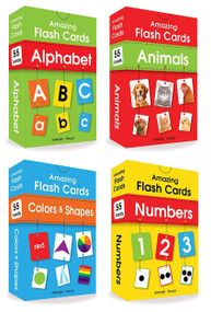 Amazing Flash Cards (Set Of 4 Boxes) (Alphabet, Number, Animals, Colors And Shapes) by Wonder House Books, 9789388810739