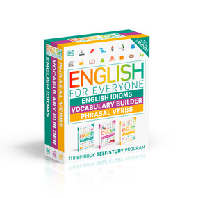 English for Everyone English Idioms, Vocabulary Builder, Phrasal Verbs 3 Book Box Set by DK, 9780744081862