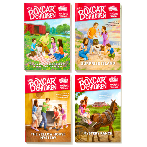 The Boxcar Children Mysteries Boxed Set 1-4 (The Boxcar Children; Surprise Island; The Yellow House; Mystery Ranch) by Gertrude Chandler Warner, 9780807508541