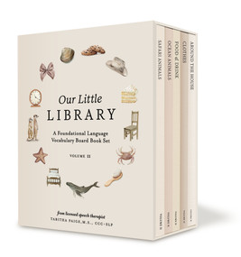 Our Little Library Vol. 2 (First 100 Words Board Book Box Set, including Ocean Animals, Safari Animals, Food and Drink, Clothes, and Around the House) by Tabitha Paige, M.S., CCC-SLP, Paige Tate & Co., 9781958803882