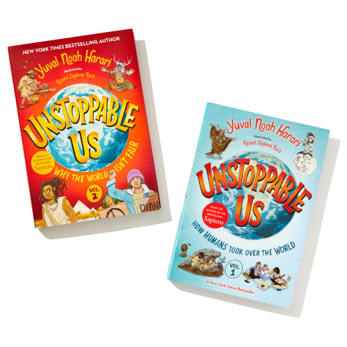 Unstoppable Us: The Two-Book Boxed Set (How Humans Took Over the World and Why the World Isn't Fair) by Yuval Noah Harari, 9798217023752