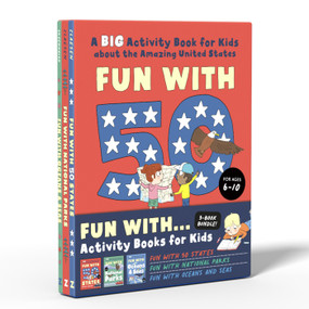 Fun Activity Books for Kids Box Set (3 Activity Books to Learn About 50 US States, National Parks, and Oceans and Seas) by Nicole Claesen, Emily Greenhalgh, Candela Ferrández, 9780593690055