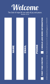 Guest Welcome Card: Welcome - Blue (Package of 50) (Romans 15:13  (KJV)) by Broadman Church Supplies Staff, 9798384526452