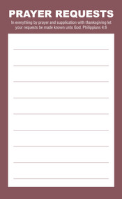 Prayer Request Card - Burgundy (Package of 50) (Philippians 4:6 (KJV)) by Broadman Church Supplies Staff, 9798384526469