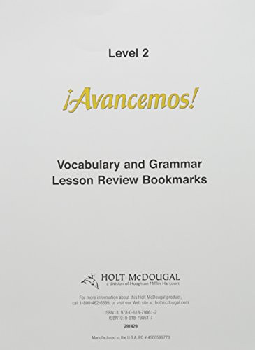 Lesson Review Bookmarks (Spanish Edition) by ML, 9780618798612