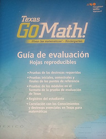 Student Assessment Guide, Blackline Master Grade K (Spanish Edition) by HMH HMH, 9780544107212