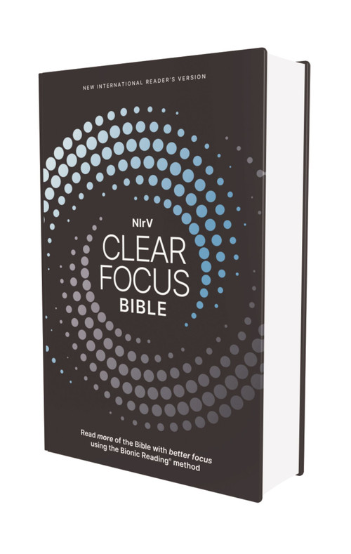 NIrV, Clear Focus Bible, Hardcover, Charcoal/Blue (Read more of the Bible with better focus using the Bionic Reading Method) by Zondervan, 9780310465522