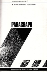 Mapping the Other: Anthroplogy and Literatures Limits (Paragraph Volume 18, Number 2) by Seán Hand, 9780748608164