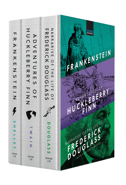 Bookshelf in a Box Volume 2 (Frankenstein, Adventures of Huckleberry Finn, Narrative of the Life of Frederick Douglass) by Dover Publications, 9780486325415