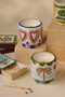 A DOPO 8 OZ HANDPAINTED "HEARTS" CERAMIC CANDLE - ROSEWOOD VANILLA, AD0804