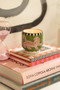 A DOPO 8 OZ HANDPAINTED "TIGER" CERAMIC CANDLE - BLACK CEDAR & FIG, AD0806