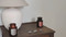 APOTHECARY NOIR 8 OZ BLACK GLASS VESSEL & LID WITH MAROON LABEL - LINEN & ORRIS, APN805