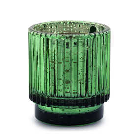 CYPRESS & FIR 4.5 OZ GREEN MERCURY RIBBED GLASS, CFH0503