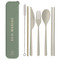 PORTABLE FLATWARE SET WITH GOLD STRAW - FOREST "ECO MANIAC", DPFW1003
