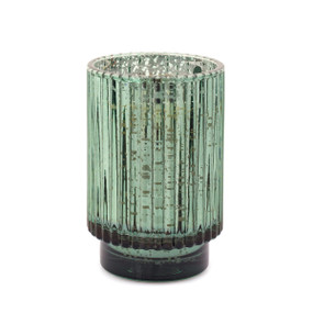 CYPRESS & FIR 12 OZ GREEN MERCURY TALL RIBBED GLASS, CFH1102