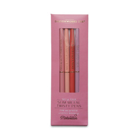 TWISTY SLIM METAL PEN SET - SET OF 4 - MOTIVATION, DPSM2026