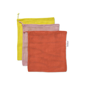 REUSABLE PRODUCE BAGS - OCHRE, PINK, ROSE, DRPG2024
