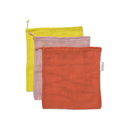 REUSABLE PRODUCE BAGS - OCHRE, PINK, ROSE, DRPG2024