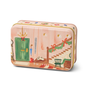 HOLIDAY TIN 5 OZ MATTE ILLUSTRATED TIN WITH STAIRCASE SCENE - WASSAIL, CT0502