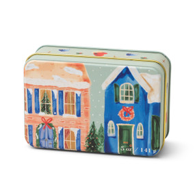 HOLIDAY TIN 5 OZ MATTE ILLUSTRATED TIN WITH NEIGHBORHOOD SCENE - WINTER BALSAM, CT0503