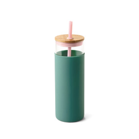 TUMBLER WITH STRAW - PEACHY/HUNTER, DTUM1001