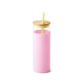 TUMBLER WITH STRAW - CITRON/PINK, DTUM1002