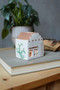 CERAMIC INCENSE & TEA LIGHT HOLDER SANTA FE ADOBE, WHITE - 1 TEA LIGHT & 20 COUNT INCENSE CONES, PALO SANTO, IN0024