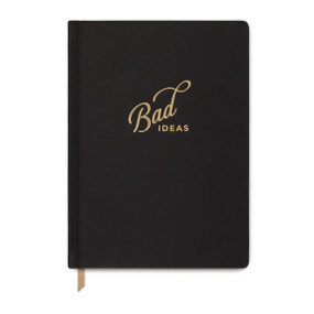 BOOKCLOTH BOOK BOUND, 7.5 X 10.25 - BLACK QUOTES "BAD IDEAS", JD802223