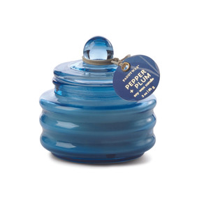 BEAM 3 OZ. BRIGHT BLUE GLASS WITH LID - PEPPER + PLUM, MG0323