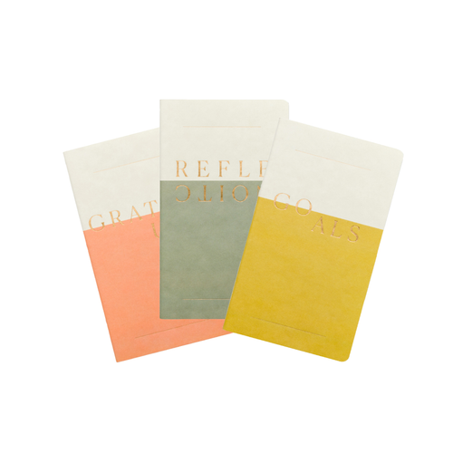 SINGLE FLEX UNDATED PLANNERS, 7.5" X 4.4", SET OF 3 - WELLNESS, JF7432023