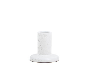 LARGE CERAMIC TAPER HOLDER, WHITE SPECKLED - 2.9" TALL - PHA63