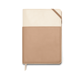VEGAN LEATHER POCKET JOURNAL, 7" X 9" - TAUPE, PJ1002