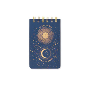 TWIN WIRE NOTEPAD, 3.25" X 5.5" - MIDNIGHT BLUE "LIVE BY THE SUN", PPS561005