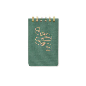 TWIN WIRE NOTEPAD, 3.25" X 5.5" - GREEN "SLAY THE DAY", PPS561007