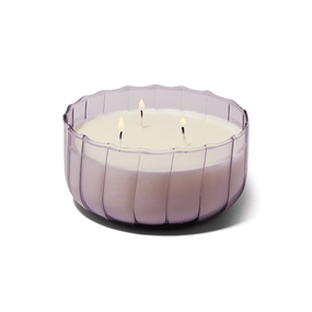 RIPPLE 12 OZ TRANSPARENT LAVENDER RIBBED BOROSILICATE GLASS - SALTED IRIS, RPL1201