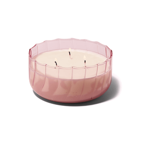 RIPPLE 12 OZ TRANSPARENT PINK RIBBED BOROSILICATE GLASS - DESERT PEACH, RPL1202