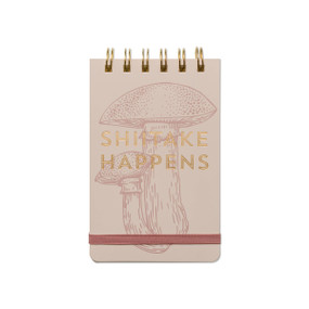 VINTAGE SASS TWIN WIRE NOTEPAD, 3.25" X 5.5" - "SHITAKE HAPPENS" MUSHROOM, PPS562023